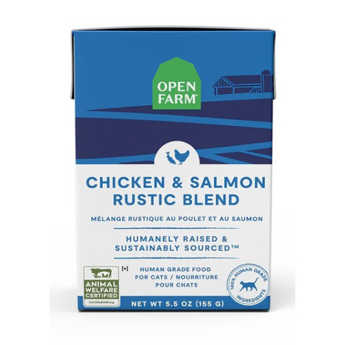 OPEN FARM 5.5oz Chicken & Salmon Rustic Blend 美國貓濕糧 [方盒-藍] 走地雞三文魚燉肉配方 5.5oz 新包裝 (EXP: 6月/2027)